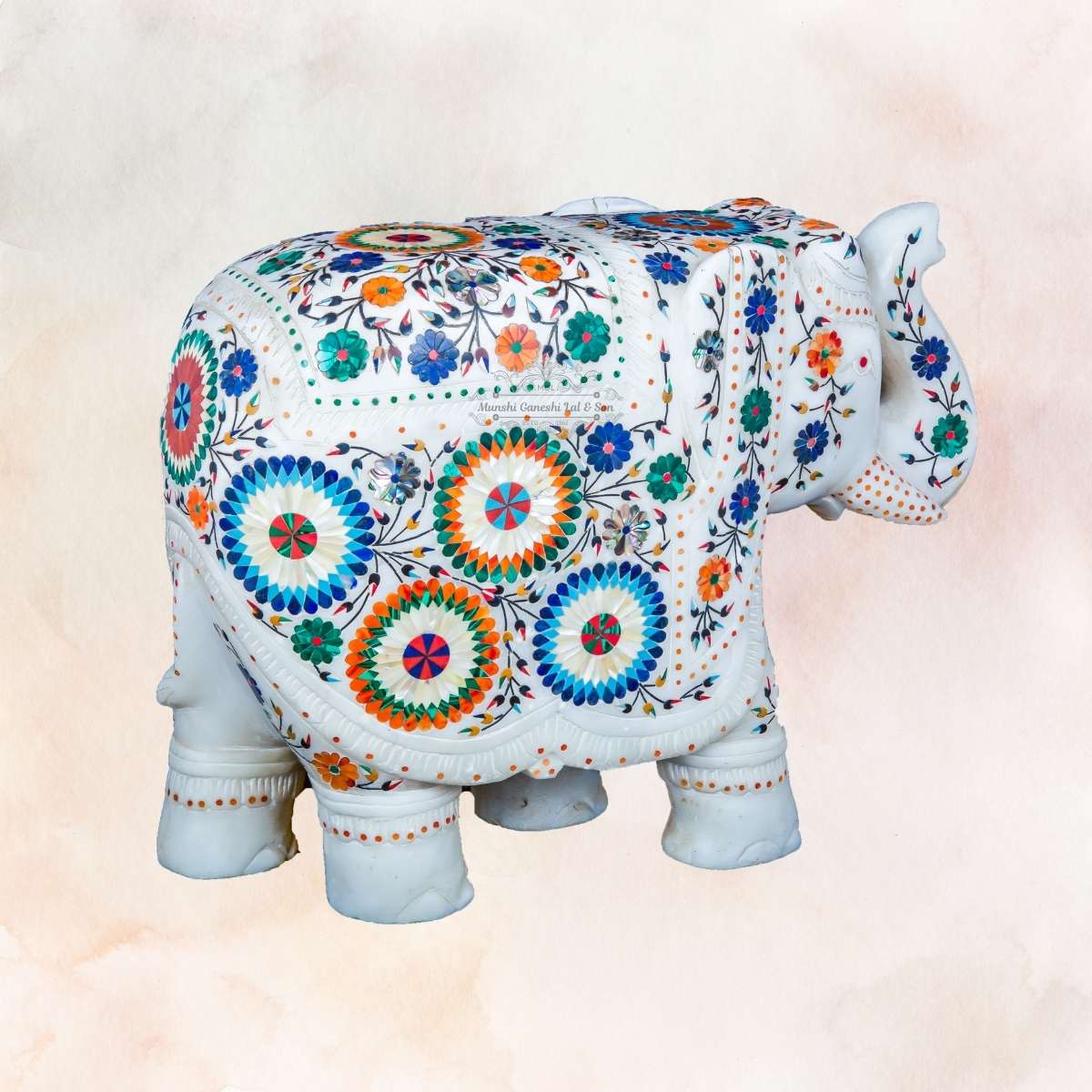 Good Luck Designed White Marble Elephant